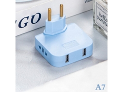 Adaptador De Viagem Prático Com Plugue Giratório, Compatível Com As Normas Europeias, Rosa+ Usb