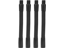 Conjunto de 4 braços flexíveis de alumínio com haste articulada de 10 mm de diâmetro para iluminação de mesa ou escrivaninha.