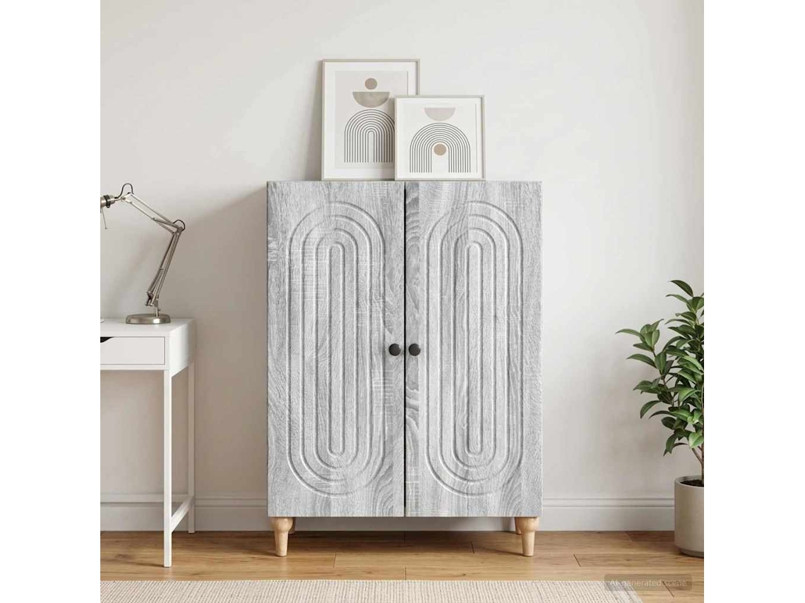 Vidaxl Buffet Sonoma Cinzento 66 X 34,5 X 90 Cm Derivados De Madeira