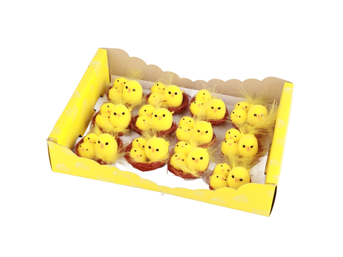 12 Mini Frangos de Páscoa Amarelos, Decorativos, Pelúcia, Brinquedo, Jardim, Casa, Festas, Crianças