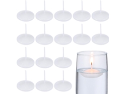 Shineofi Conjunto De 50 Miniaturas De Velas Flutuantes Brancas, Sem Perfume, 4 Cm De Diâmetro, Para Decoração
