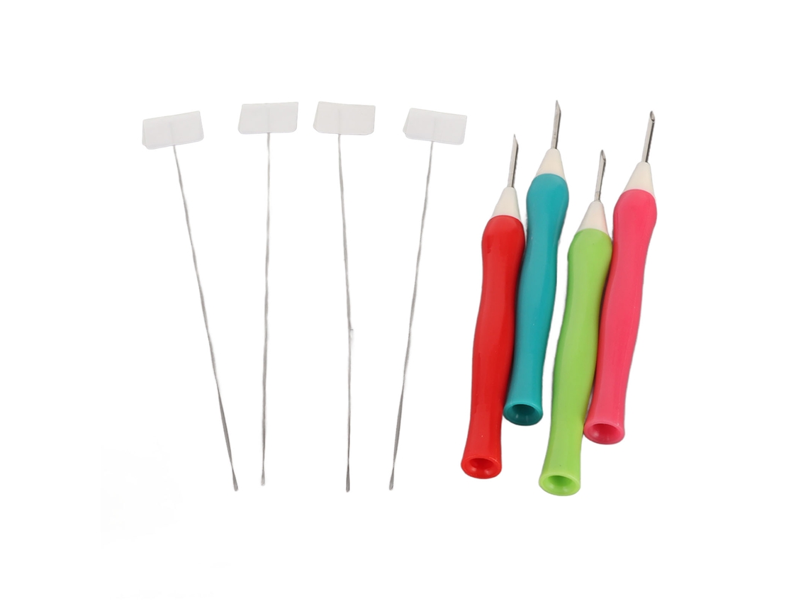 Conjunto De 4 Peças De Agulha De Tapeçaria Para Artesanato Diy Costura Bordado 1,6 Mm Dia Abs Presente Dia Das Mães