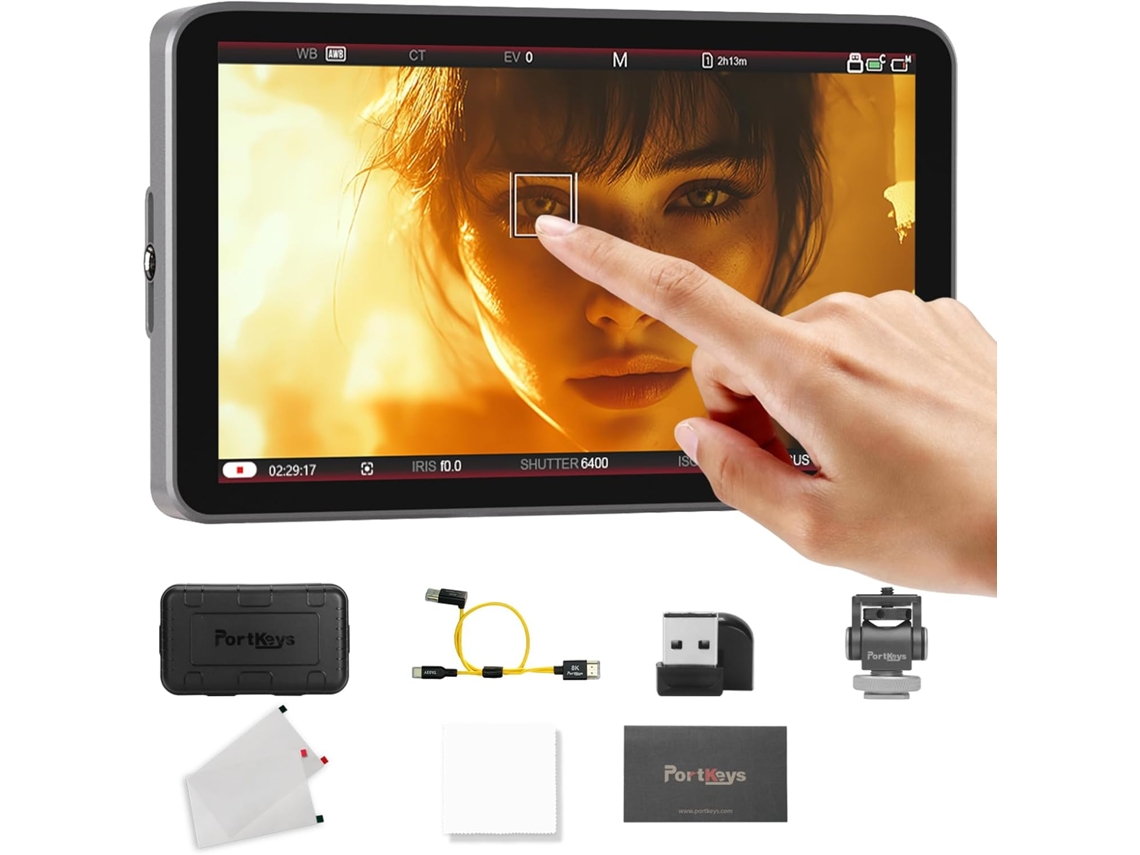 Monitor De Câmara De 7 Polegadas, 1000 Nits, Entrada Hdmi 4k, Focus Tátil, Saída 3d Lut E Cabo De Controlo, Ferramentas De Vídeo..