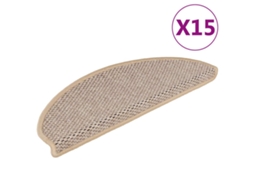 Tapetes Escada Adesivos Aparência Sisal 15pcs 65x21x4cm Bege Claro DKD HOME DECOR