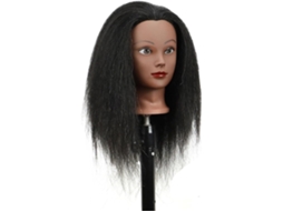 Cabeça de Manequim Africana SFUSHOS com Cabelo Natural para Cosmetologia e Maquiagem