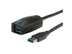 Cabo ROLINE (USB e Repeater - 10m - Preto)