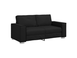 Conjunto 1 Sofá Moderno Vidaxl Preto Couro Sintético (180 Cm)