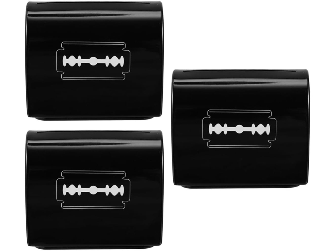 Conjunto de 3 caixas organizadoras para lençóis Barbear, seguras para reciclagem e uso.