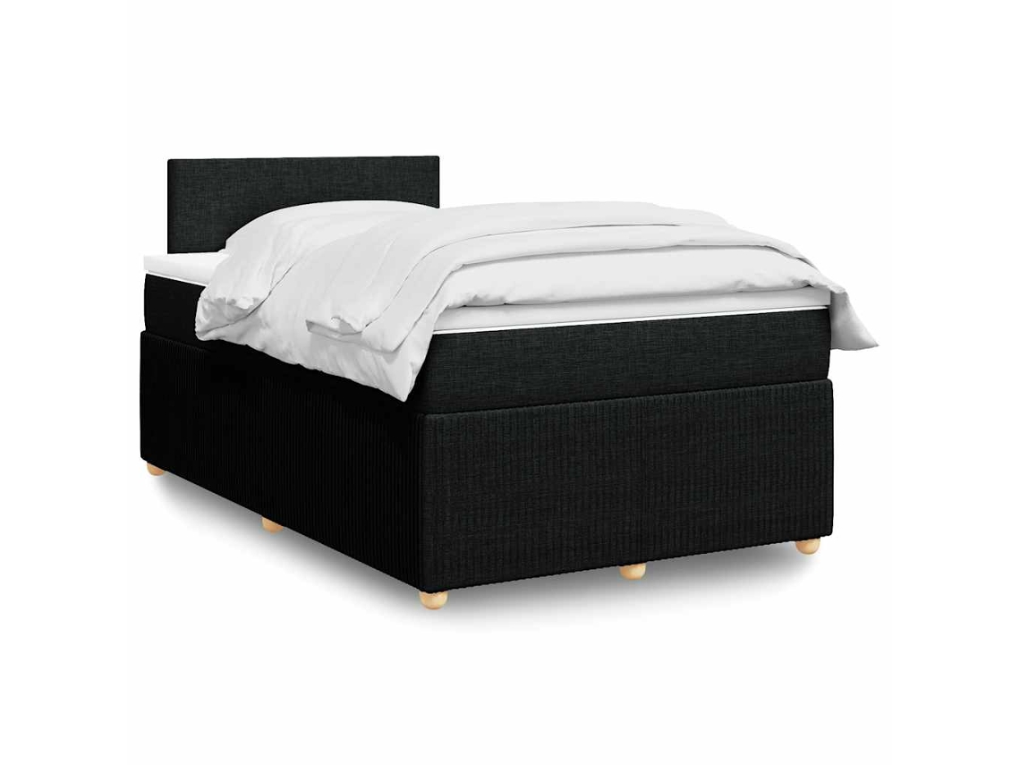 Vidaxl Cama Com Molas/colchão 120x200 Cm Tecido Preto