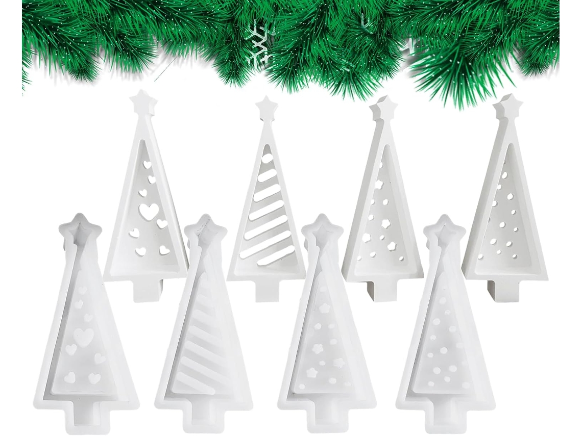 Molde Vela Em Formato De Árvore De Natal