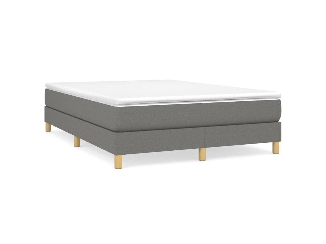 Vidaxl Estrutura de Cama com Molas 140x200 Cm Tecido Cinzento escuro