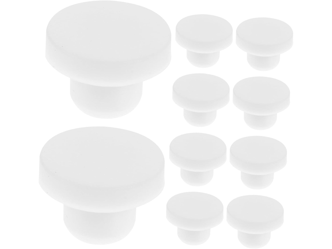Artibetter Conjunto De 10-rolhas Silicone Sólido Reutilizáveis Para Garrafas Vinho E Pimenta, Duráveis E Compactas Para