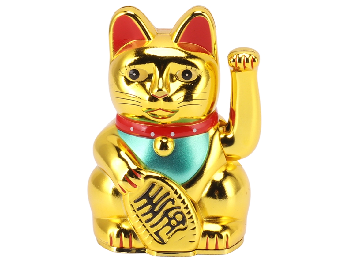 Gato Da Sorte Decorativo Dourado 4 Polegadas Mesa Presente