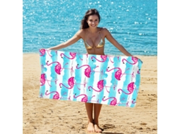 Yuysan Toalha De Praia Listrada Em Microfibra, Alta Absorção E Secagem Rápida, 160x80cm, Modelo B33, Cor Azul Claro