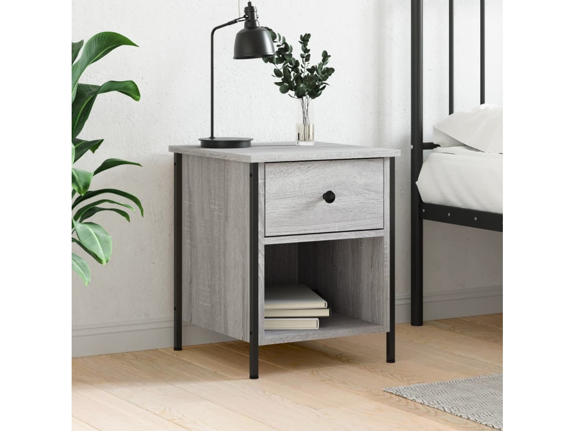 Vidaxl Mesa Cabeceira 40x42x50 Cm Derivados De Madeira Cinzento Sonoma