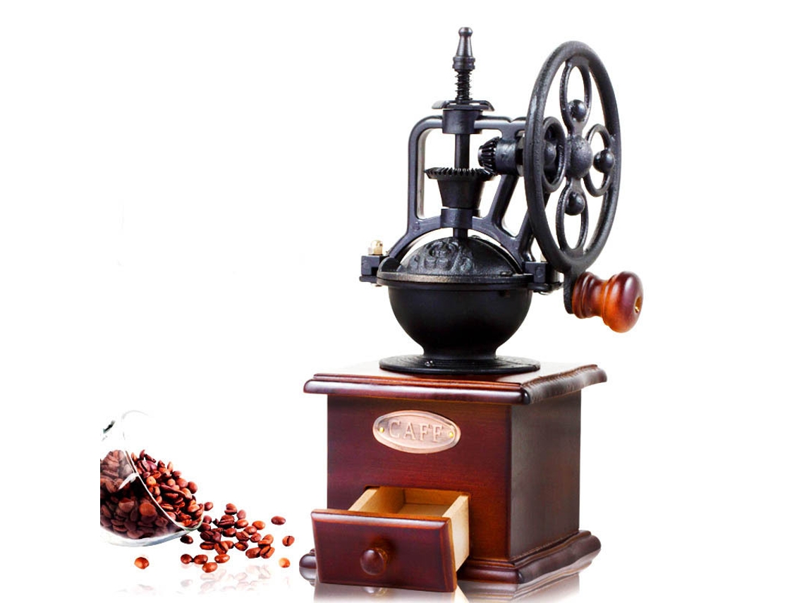 Moedor De Café Manual, Moedor Doméstico De Madeira Com Manivela Brilvibera