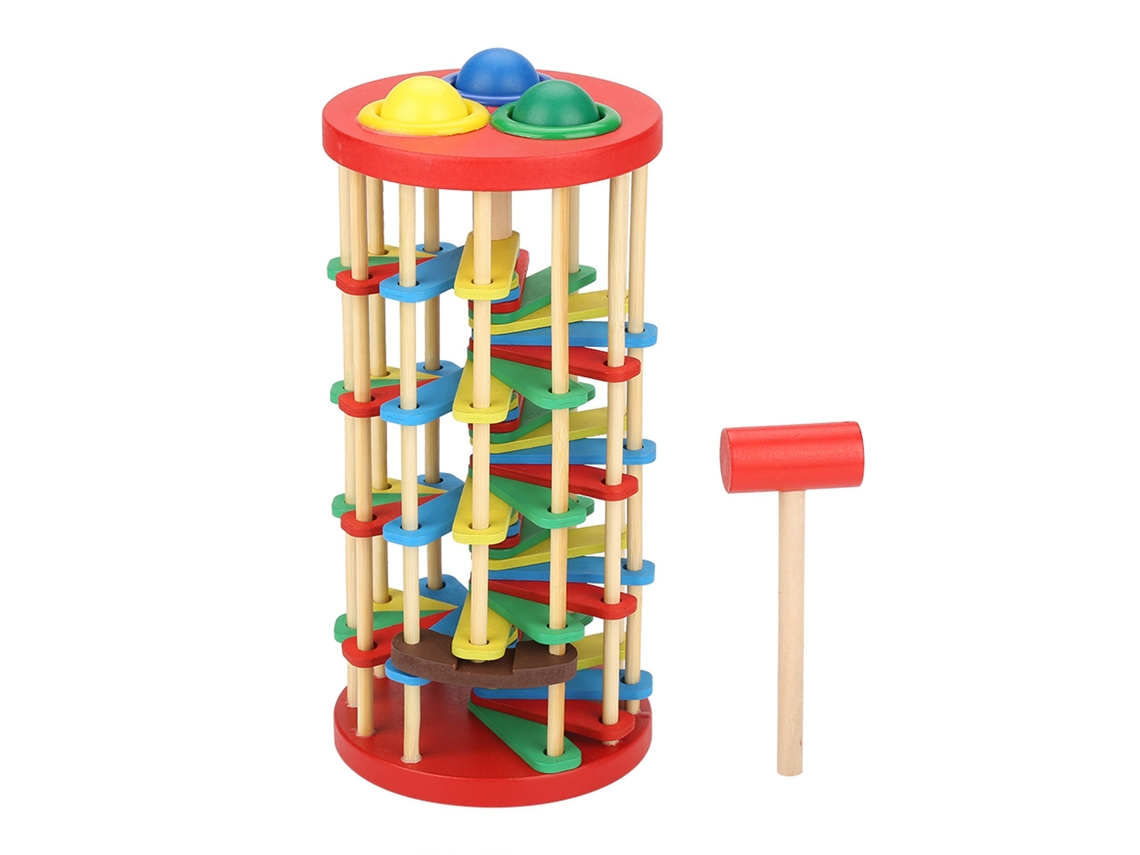 Brinquedo de madeira colorido Walshlxq com bolas e balanço para crianças, brinquedo educativo pré-escolar, presente inteligente para crianças