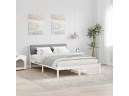 Vidaxl Estrutura da Cama Branco e Cinza Claro 150 X 200 Cm