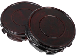 Conjunto 2 Bases Redondas Decorativas Madeira Maciça Vasos Flores Superfície Ideais Estar Escritório Estilo GOKOCO