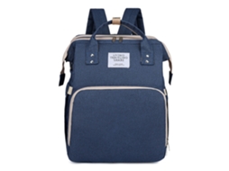 Mochila Maternal, 3 em 1 Bolsa de Fraldas, Berço Dobrável, Bolsa para Mamãe, Itens Essenciais para Recém nascidos SPQMENT (azul Escuro)