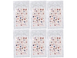 6pcs Adesivo De Arte De Unha Com Padrões Exquisitos Ferramenta Diy De Unha Moda Decalque Para Manicure