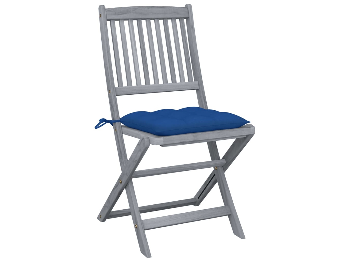 Maison Exclusive - Cadeiras Exterior Dobráveis C/ Almofadões 4 Pcs Acácia Maciça