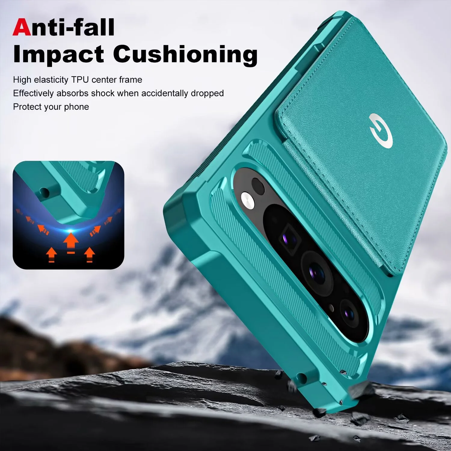 (verde Claro, Pixel 9 Pro Xl) Capa Tipo Carteira Com Aba, Compartimento Para Cartão E Proteção Contra Impactos.