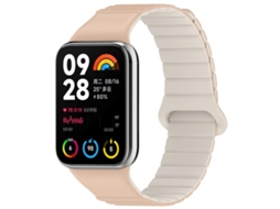 Bracelete para Redmi Watch 6/5/4 Silicone Magnético Bicolor Branco Milk Tea Rock XIAOMOYU