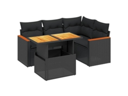 Garden Sofa Set, Garden Sofa Sets Vidaxl Preto Rattan / Vime (n/a)