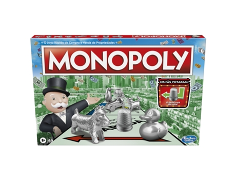 Jogo de Tabuleiro MONOPOLY Clássico (Idade Mínima Recomendada: 8 anos - Versão em Português)