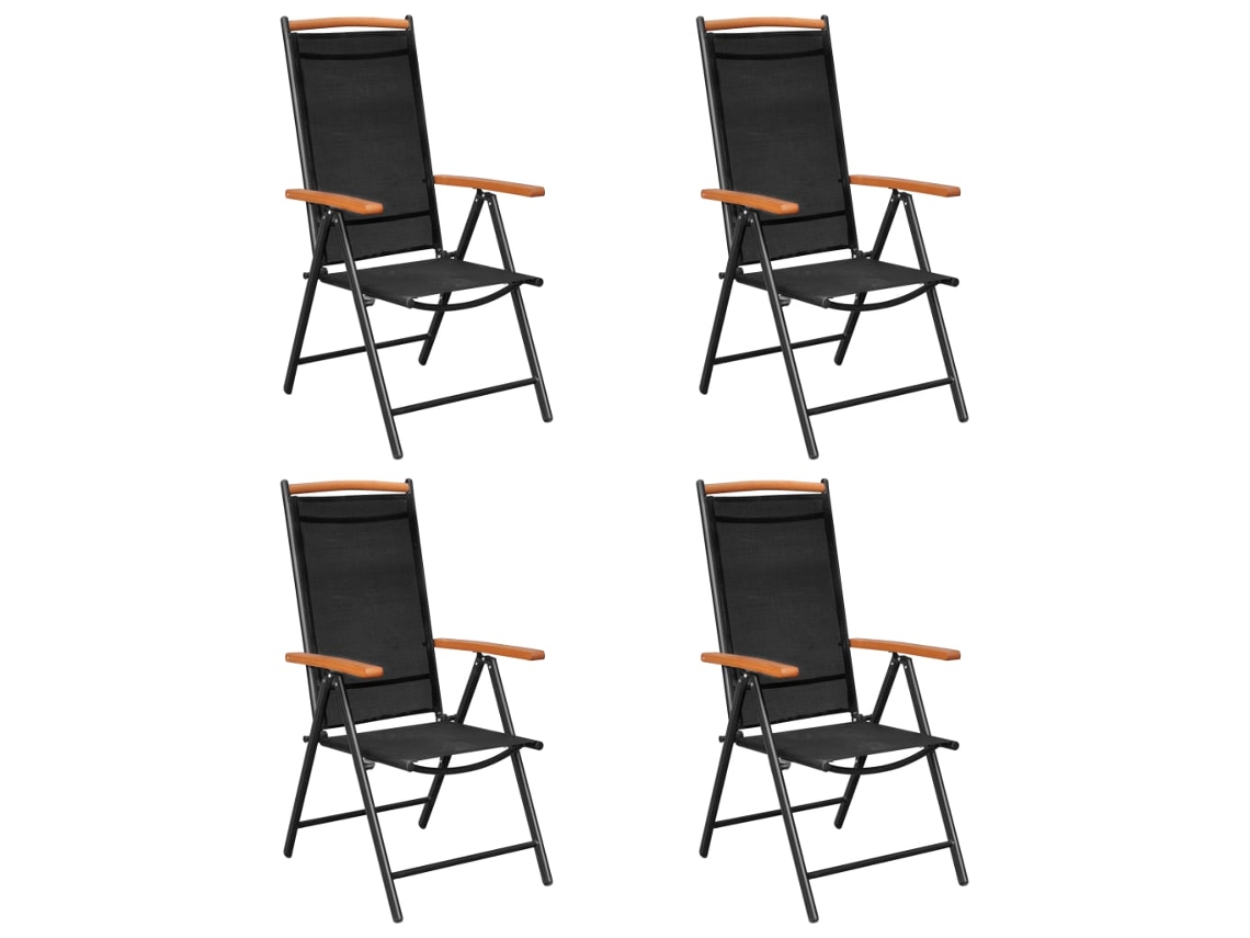 Maison Exclusive - 5 Pcs Conjunto De Jantar Para Jardim Alumínio Preto