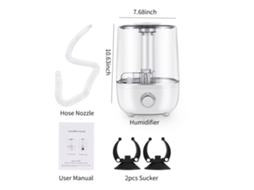 Laxiscreed Umidificador De 4l Com Mangueira Retrátil E Ajuste De Névoa 360° Ultrasilencioso
