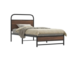 Estrutura Cama S/ Colchão Derivados Madeira Carvalho Castanho