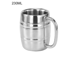 Caneca Portátil de Aço Inoxidável com Dupla Camada, 230 / 300 / 450 Ml, Café Ou Cerveja AQUAFORGE