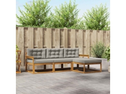 Vidaxl Conjunto De Sofás Para Exterior 4 Pcs Cinza Natural E Claro