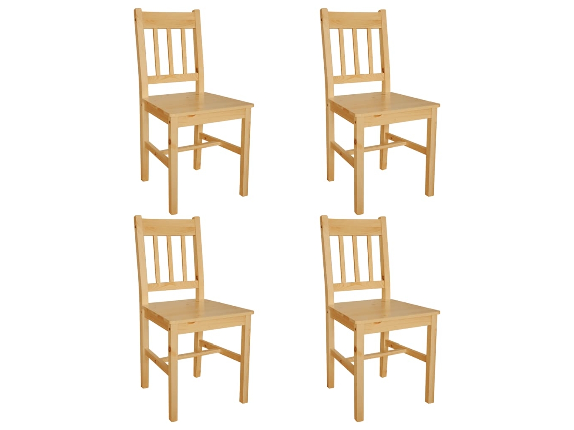 Vidaxl Cadeiras De Jantar 4 Pcs Madeira De Pinho