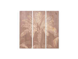 Conjunto de 3 Pinturas Gravadas de Pinheiros e Palmeiras, Medindo 40x3,6x120cm. ALEXANDRA HOUSE LIVING