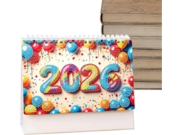 Calendário de Mensal para 2026 com em no X Cm. Escritório, Planejador Organização Colorida, Função Prática, CHABERLU