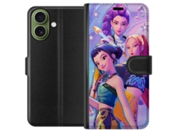 Capa Carteira Compatível Com Apple Iphone 17. Ilustração Colorida De Três Garotas Estilosas Em Um Estilo Moderno Inspirado Em Anime Com Tema Musical.