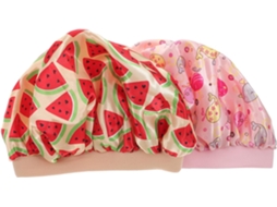 De Dormir De Cetim Estampada Em Duas Peças, Ideal Para Dormir, Tomar Banho Ou Ducha. Touca Noturna Gokoco