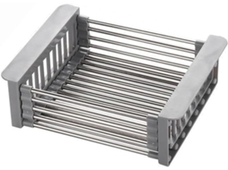 Cesto Escorredor De Aço Inoxidável, Retrátil Com Apoio Braço Ajustável, Telescópico Para Louças, Frutas E Legumes. -aquaforge