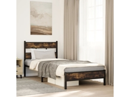 Cama Sem Colchão Com Cabeceira 80x200 Cm Carvalho Sonoma