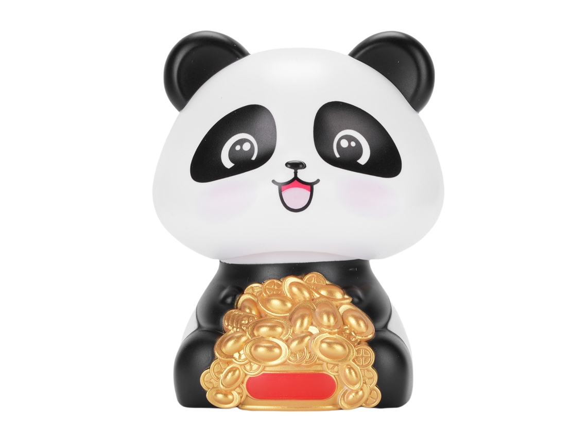 Ats figura de Panda Nodriza Solar para Tablero de Coche Decoración de Suerte Ojo Abierto Ornamento Infantil Hogar
