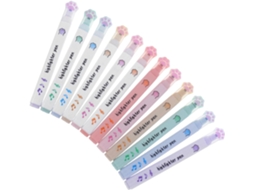 Marcadores De Caderno Em Formato De Gato Pastel, Pacote Com 12