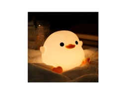Luminária Noturna Fofa Em Formato De Pato, Feita De Silicone Com Intensidade Regulável, Lâmpada De Cabeceira Led Recarregável Com Temporizador