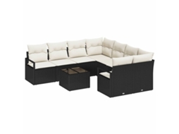 Maison Exclusive - Conjunto De Sofás 9 Unid. 8-número De Lugares Preto E Creme