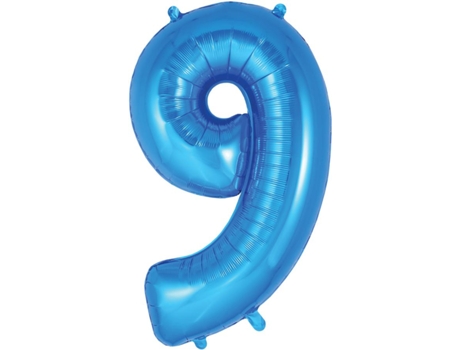 Balão Número 9 de 86cm Azul