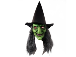 Primerox máscara de Bruxa Velha com Cabelo e Chapéu em Látex Props de Fantasia Halloween
