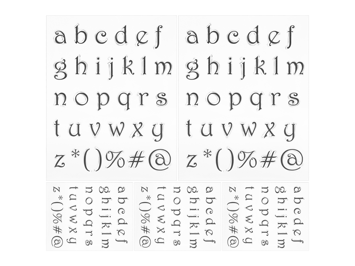 5 Peças de Selos Transparentes Tpr Alfabeto Minúsculas para Diários Scrapbooking Ferramentas Diy T1764