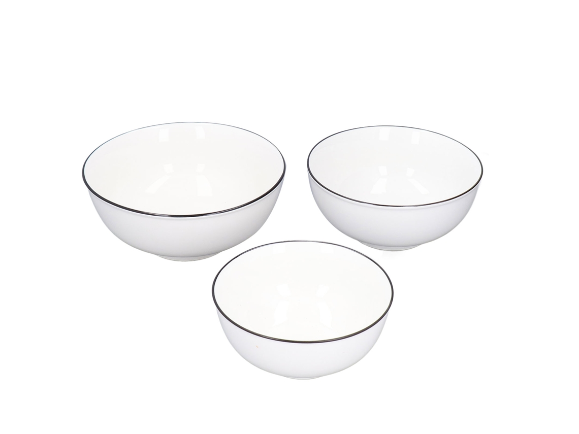 Conjunto de 3 Tigelas Cerâmicas Subvitrificadas, para Sopa, Arroz, Comidas, 600ml, 900ml, 1500ml